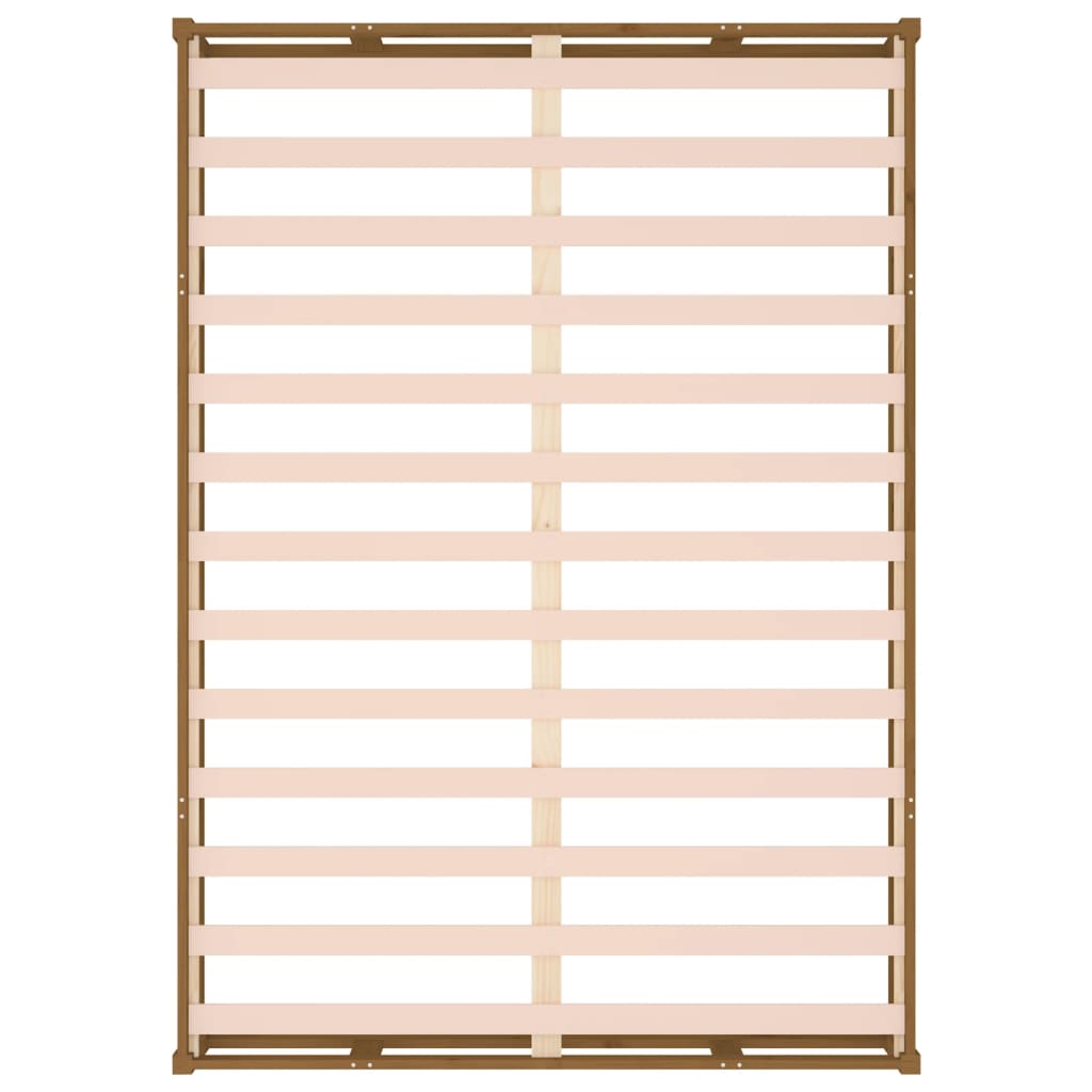 Solid Wood Bed Frame in Honey Brown - 120x190 cm Small Double