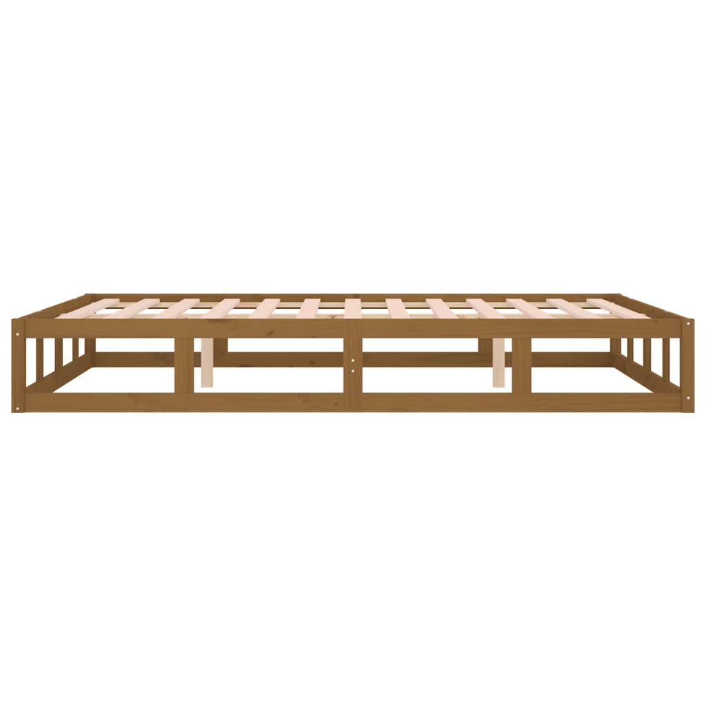 Solid Wood Bed Frame in Honey Brown - 120x190 cm Small Double