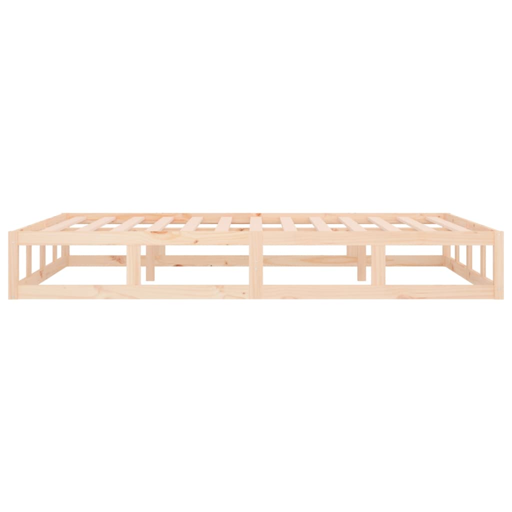 Solid Wood Double Bed Frame 135x190 cm - No Mattress Included