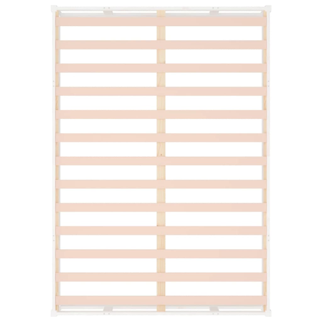 Solid Wood White Double Bed Frame 135x190 cm - No Mattress Included
