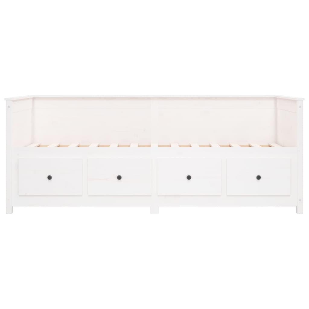 Solid Wood Pine Day Bed Frame, White 80x200 cm (Mattress Not Included)