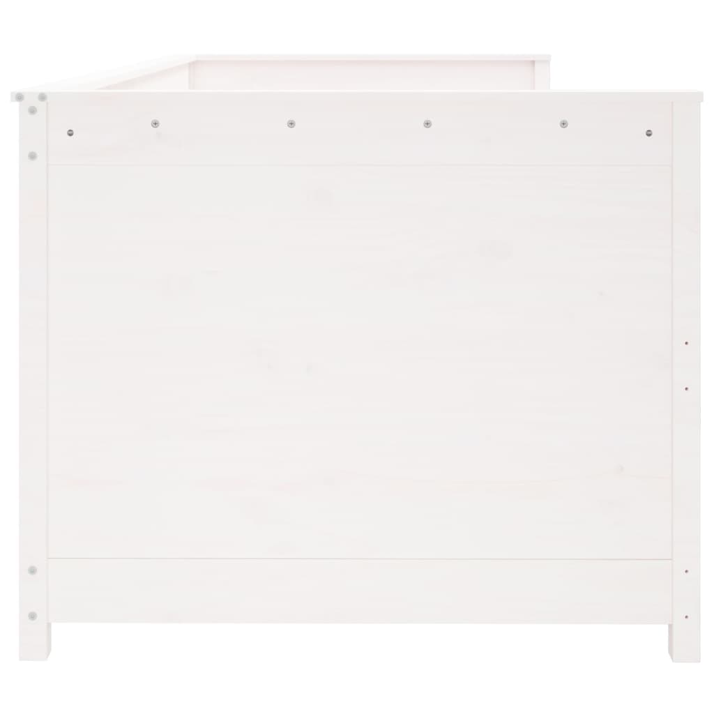 Solid Wood Pine Day Bed Frame, White 80x200 cm (Mattress Not Included)