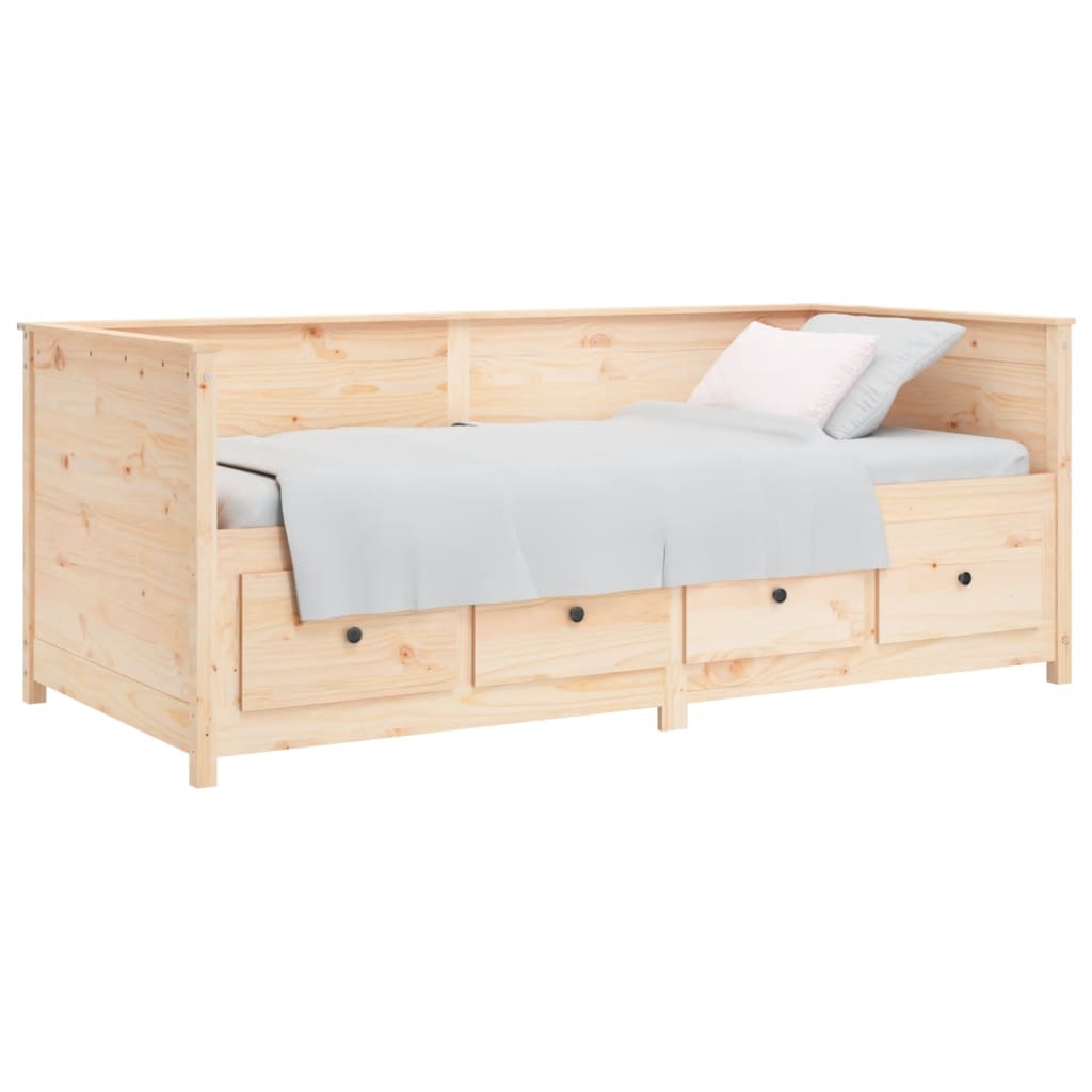 Solid Pine Day Bed Frame 75x190 cm - Small Single Wood Finish
