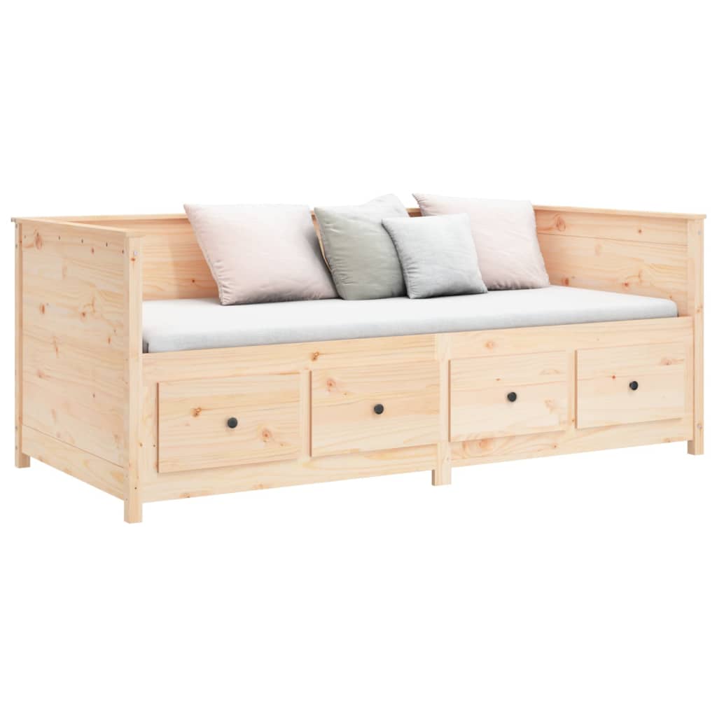 Solid Pine Day Bed Frame 75x190 cm - Small Single Wood Finish