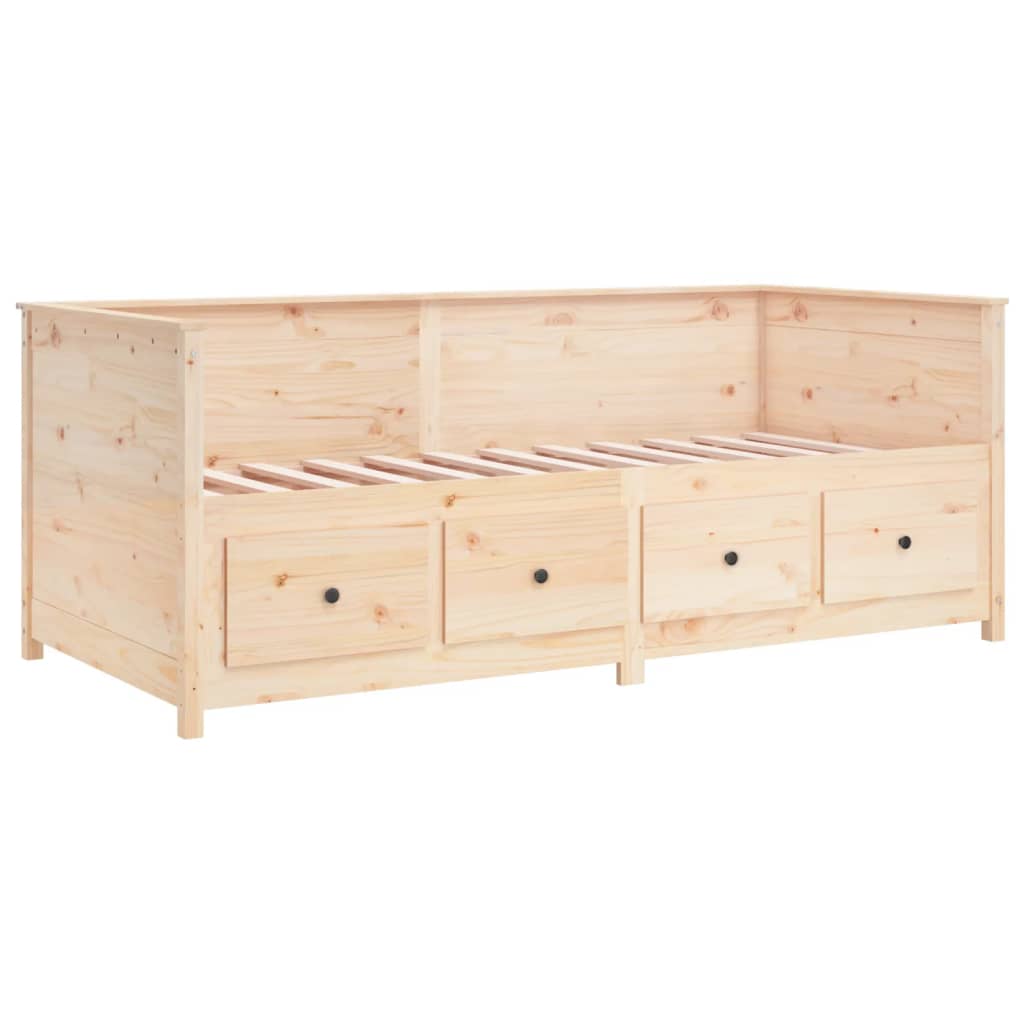 Solid Pine Day Bed Frame 75x190 cm - Small Single Wood Finish