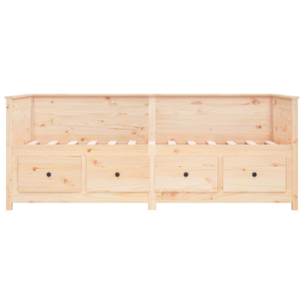 Solid Pine Day Bed Frame 75x190 cm - Small Single Wood Finish