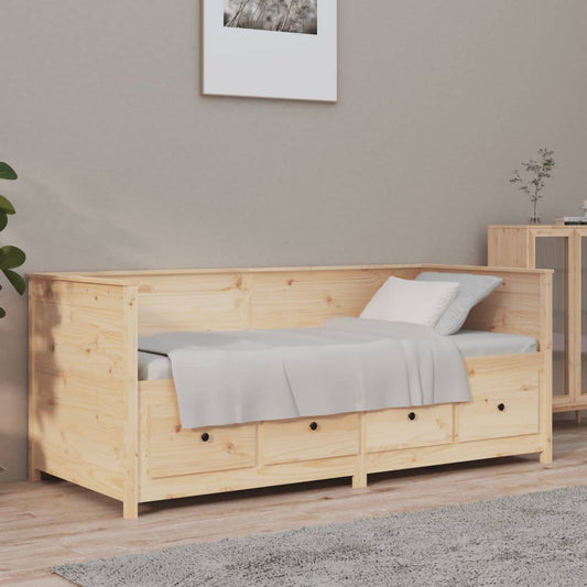 Solid Pine Day Bed Frame 75x190 cm - Small Single Wood Finish