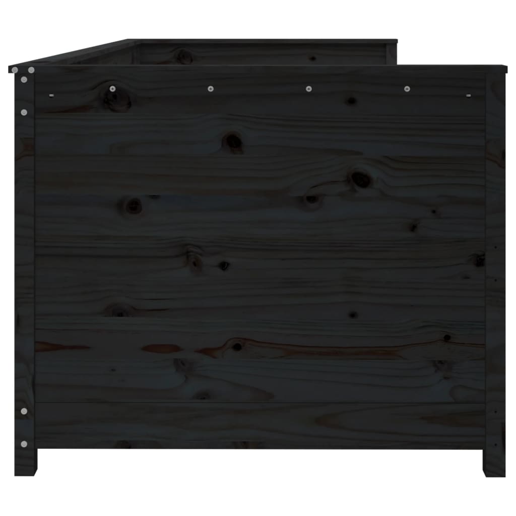 Black Solid Pine Day Bed Frame, 75x190 cm, No Mattress Included
