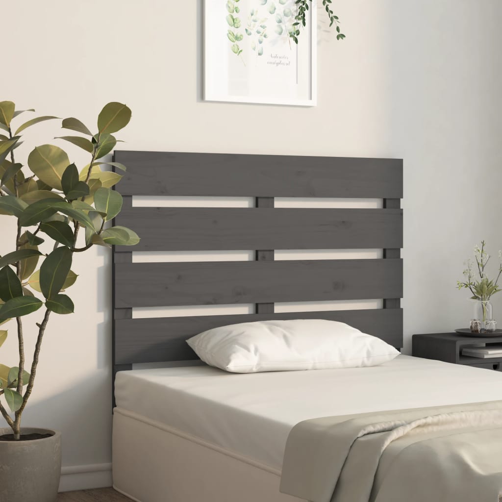 Solid Pine Wood Headboard, Grey 100x3x80 cm - Stylish & Durable