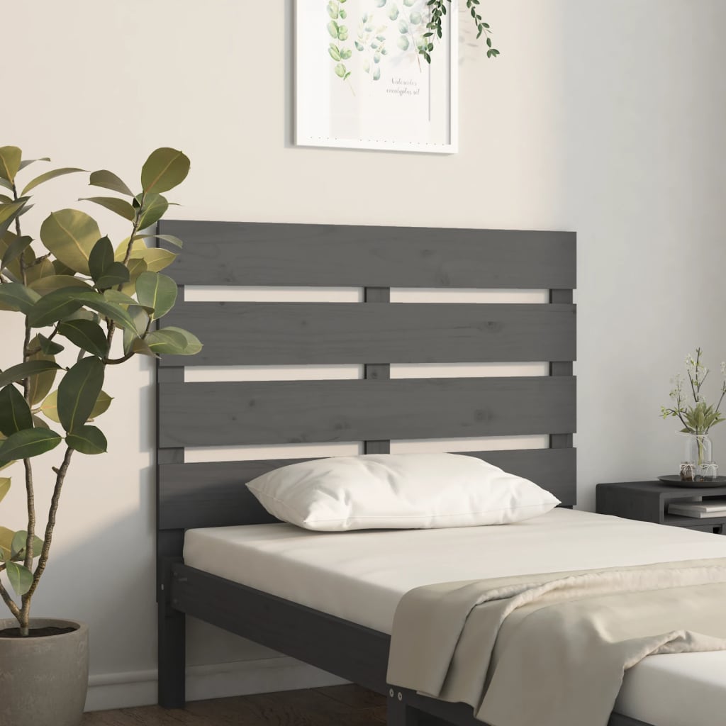 Solid Pine Wood Headboard, Grey 100x3x80 cm - Stylish & Durable