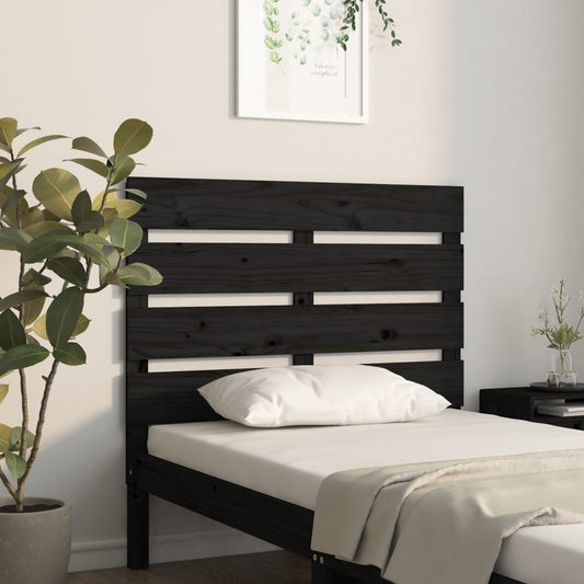 Solid Pine Wood Headboard, Black 100x3x80 cm - Sleek & Stylish