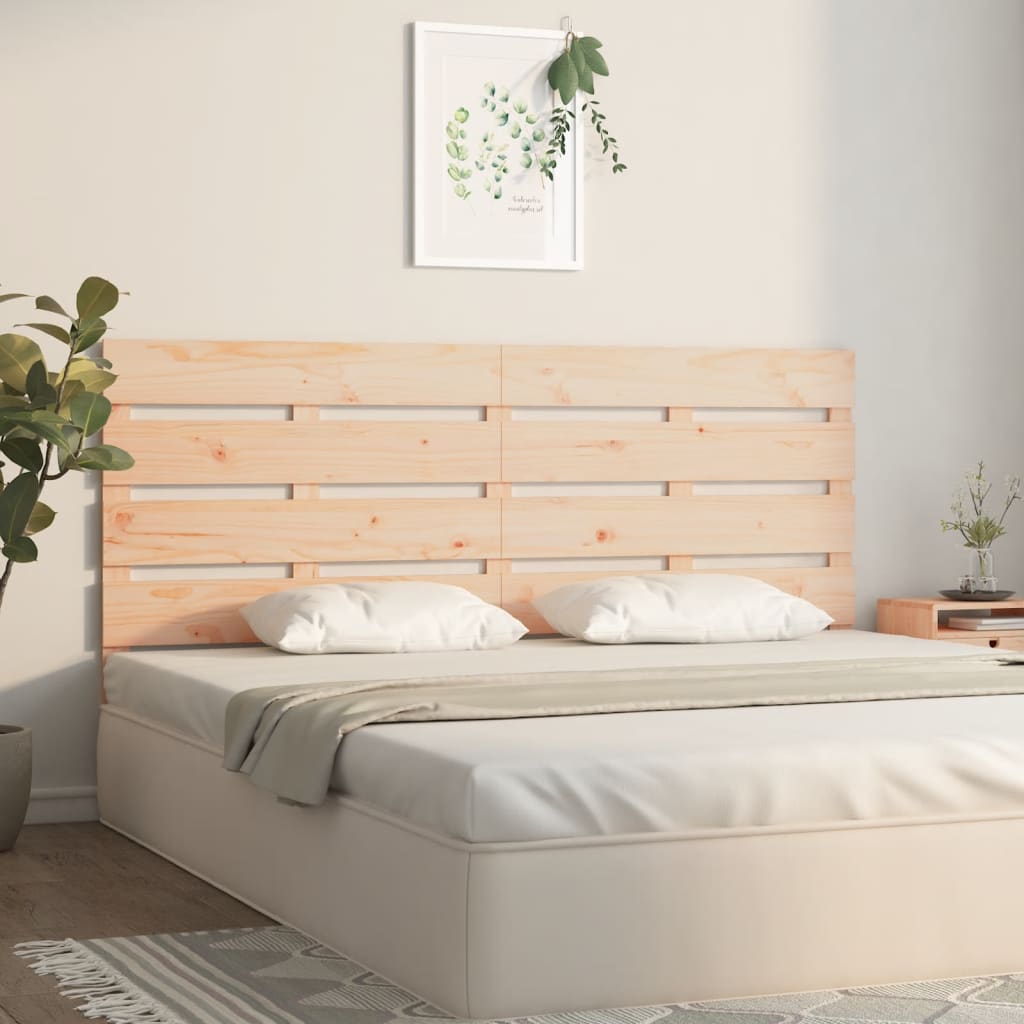 Solid Pine Wood Headboard 120x3x80 cm - Natural Finish
