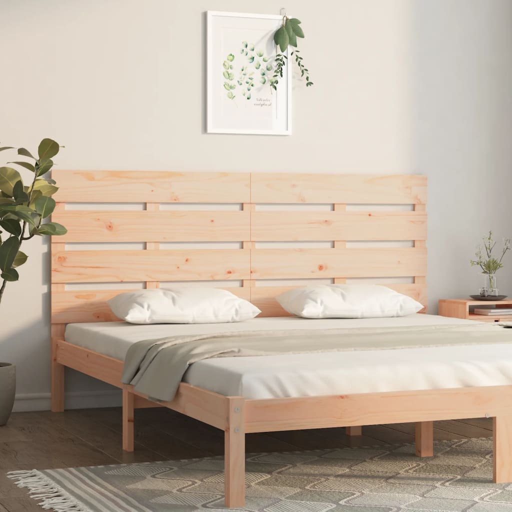 Solid Pine Wood Headboard 120x3x80 cm - Natural Finish
