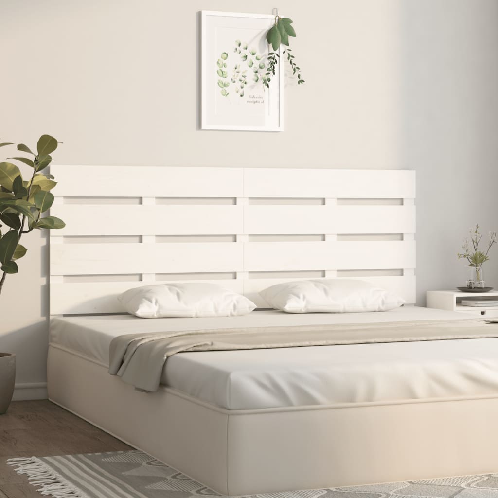Solid Wood Pine Headboard, White, 140x3x80 cm - Elegant & Durable