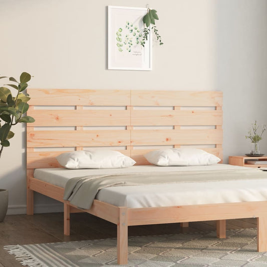Solid Pine Wood Headboard - 160x3x80 cm - Natural Finish