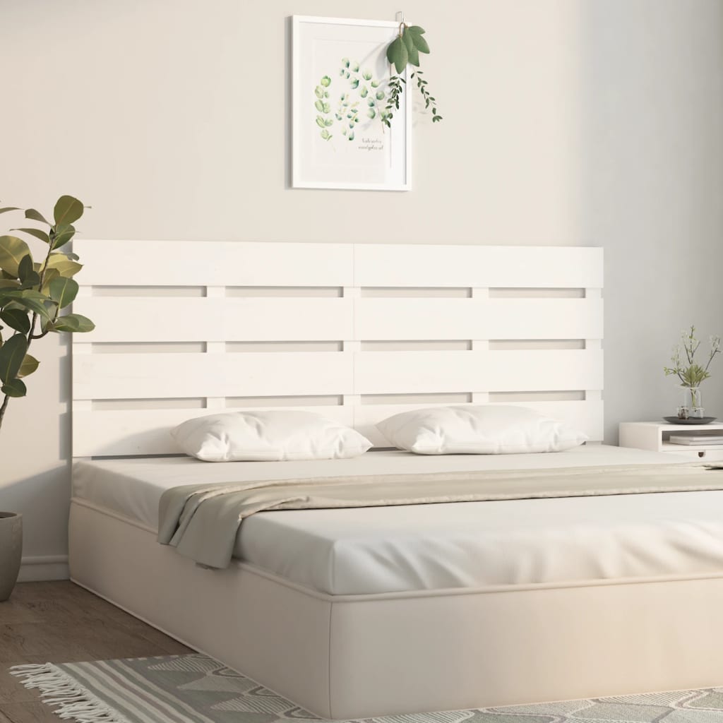 Solid Pine Wood Headboard, White 160x3x80 cm - Elegant & Durable