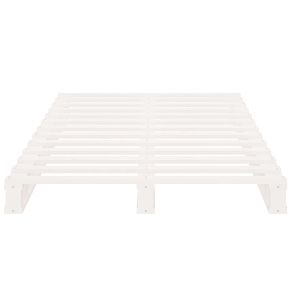 Solid Wood White Pallet Bed Frame 100x200 cm - No Mattress Included