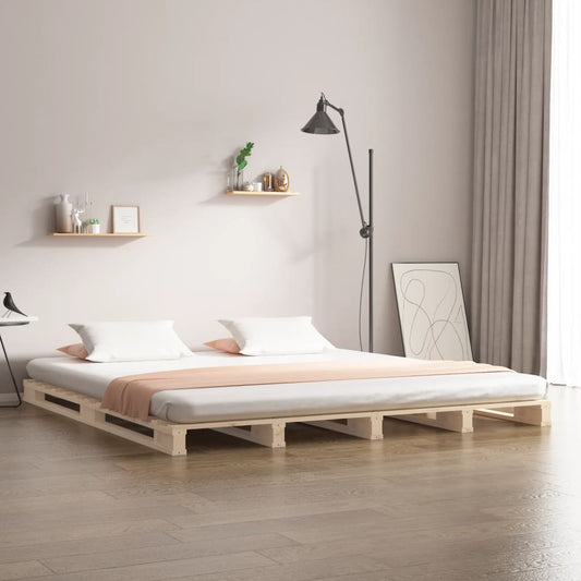 Solid Wood 120x200 cm Pallet Bed Frame - No Mattress Included