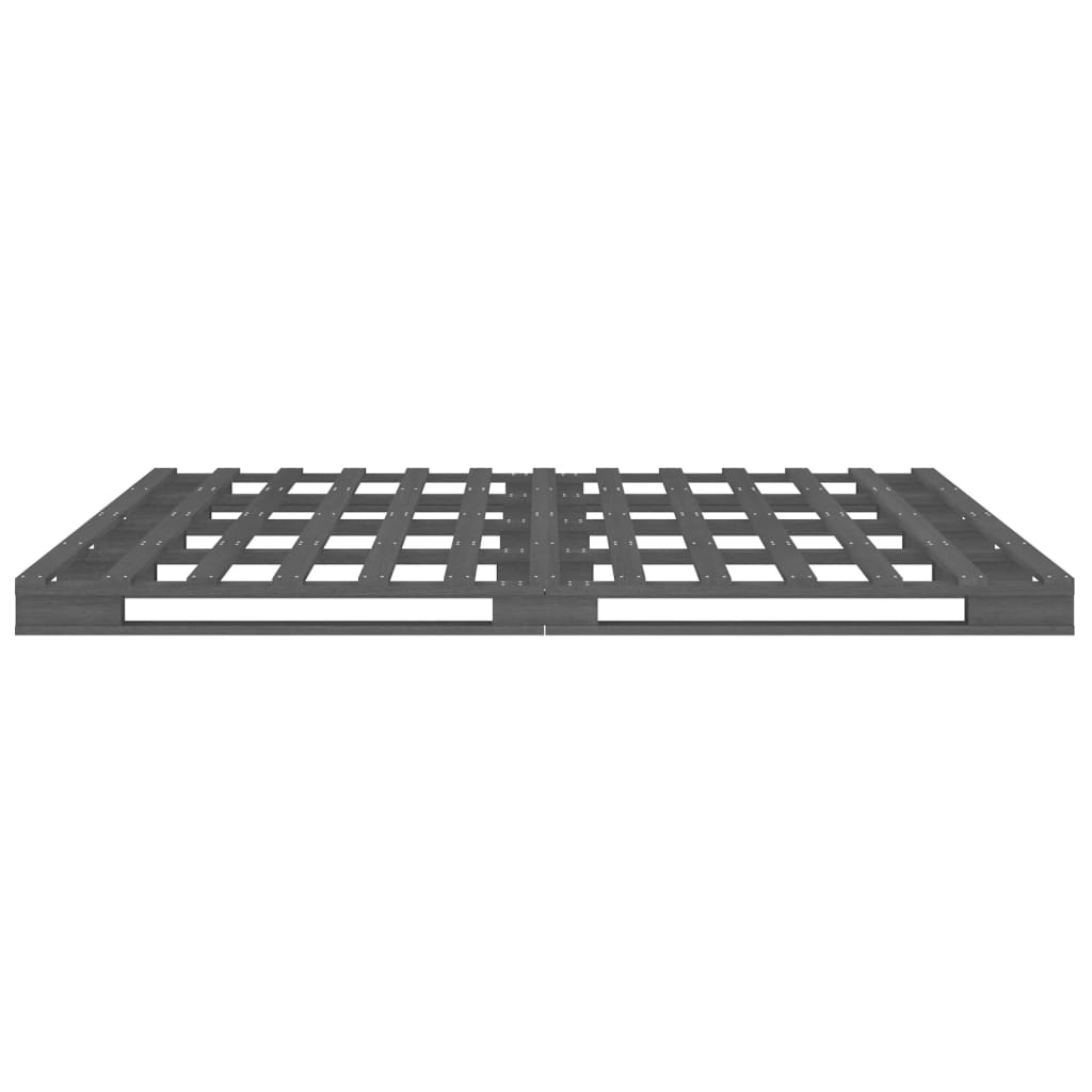 Grey King Size Solid Wood Pallet Bed Frame - Mattress Not Included