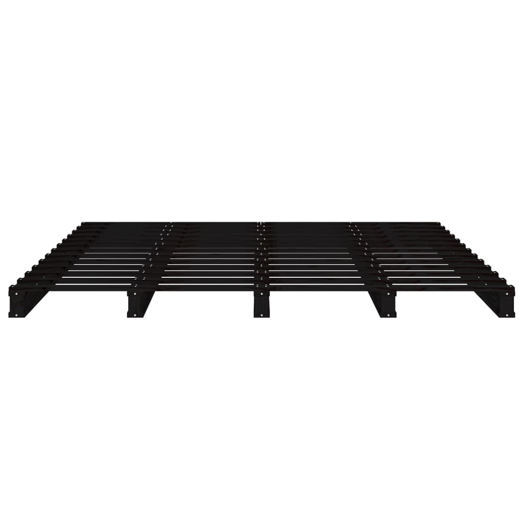Solid Wood Black Pallet Bed Frame, Small Double (No Mattress)