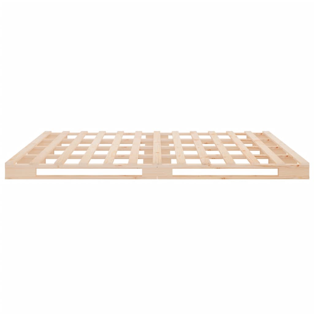 Solid Wood Double Pallet Bed Frame - No Mattress, Natural Finish