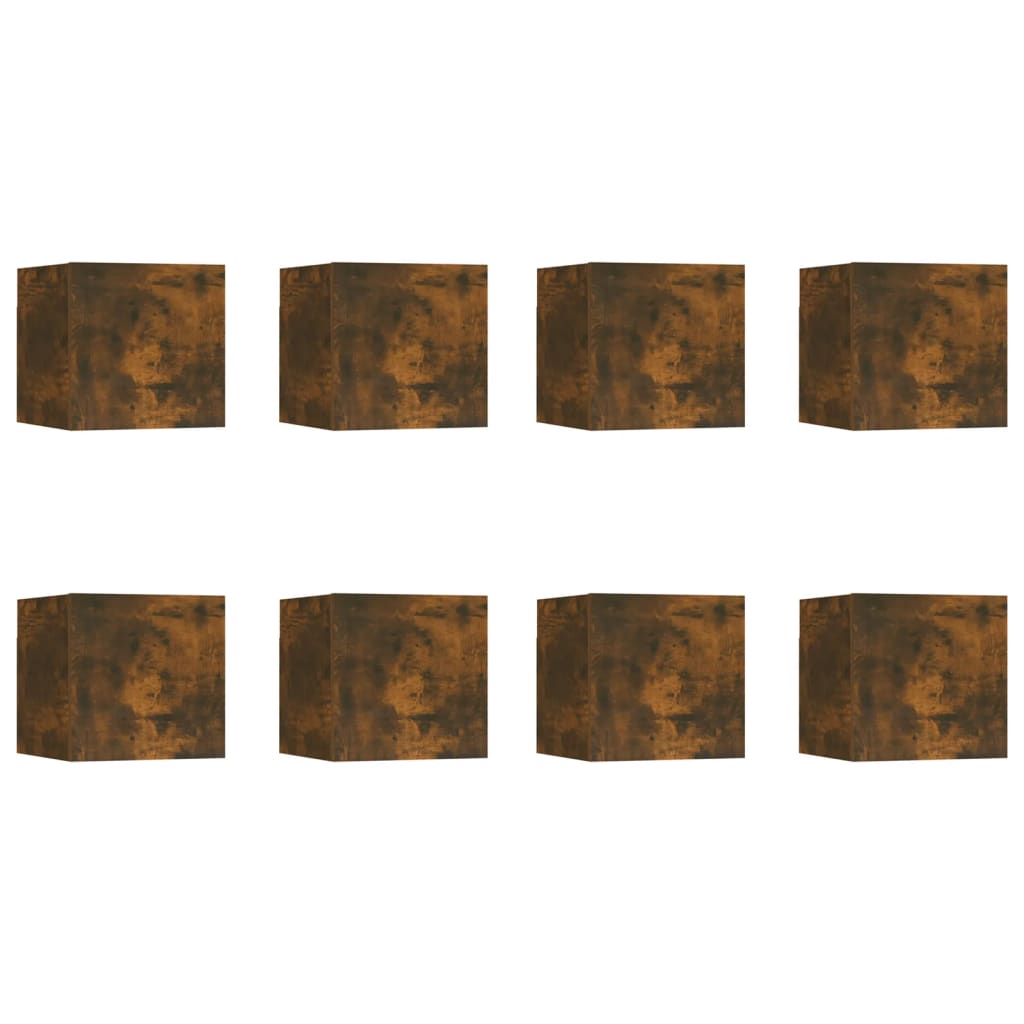 Wall-mounted TV Cabinets 8 pcs Smoked Oak 30.5x30x30 cm