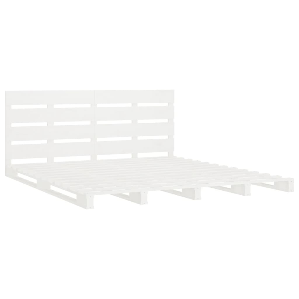 Bed Frame without Mattress White 180x200 cm Super King Solid Wood Pine
