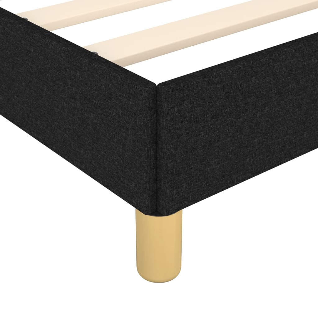 Black Fabric Single Bed Frame 90x190 cm - Mattress Not Included