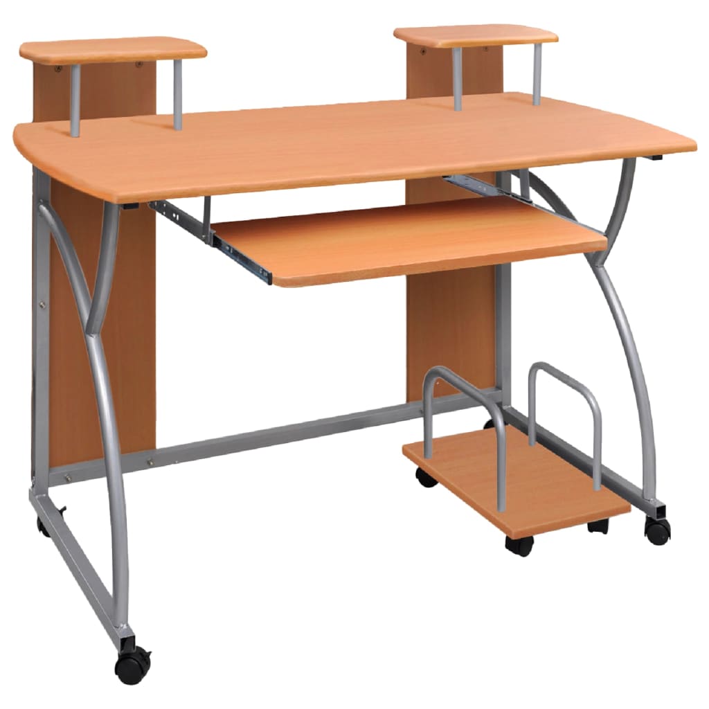 Brown Engineered Wood Computer Desk - 110x52x88.5 cm