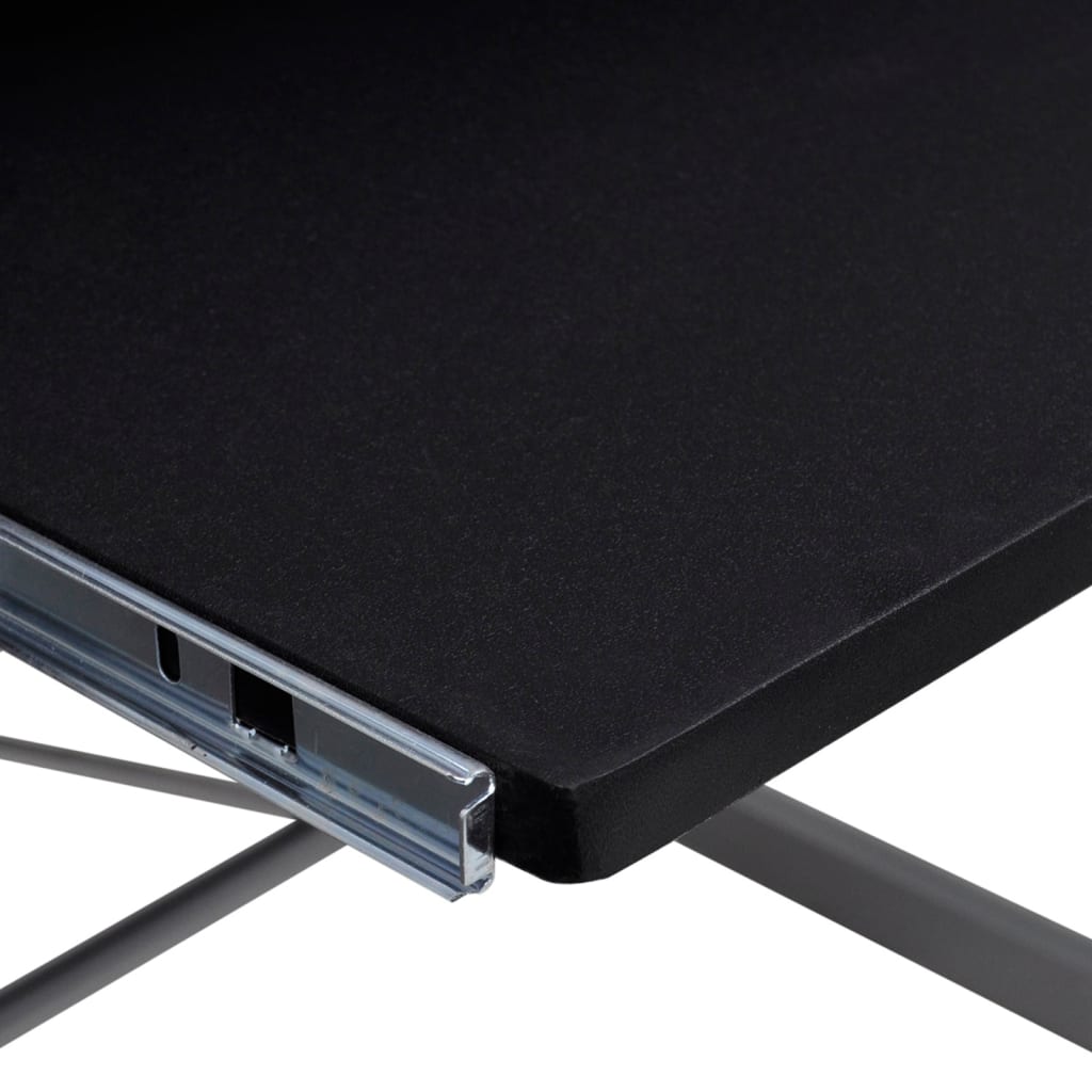 Compact Black Corner Computer Desk - Engineered Wood 132x112x99 cm