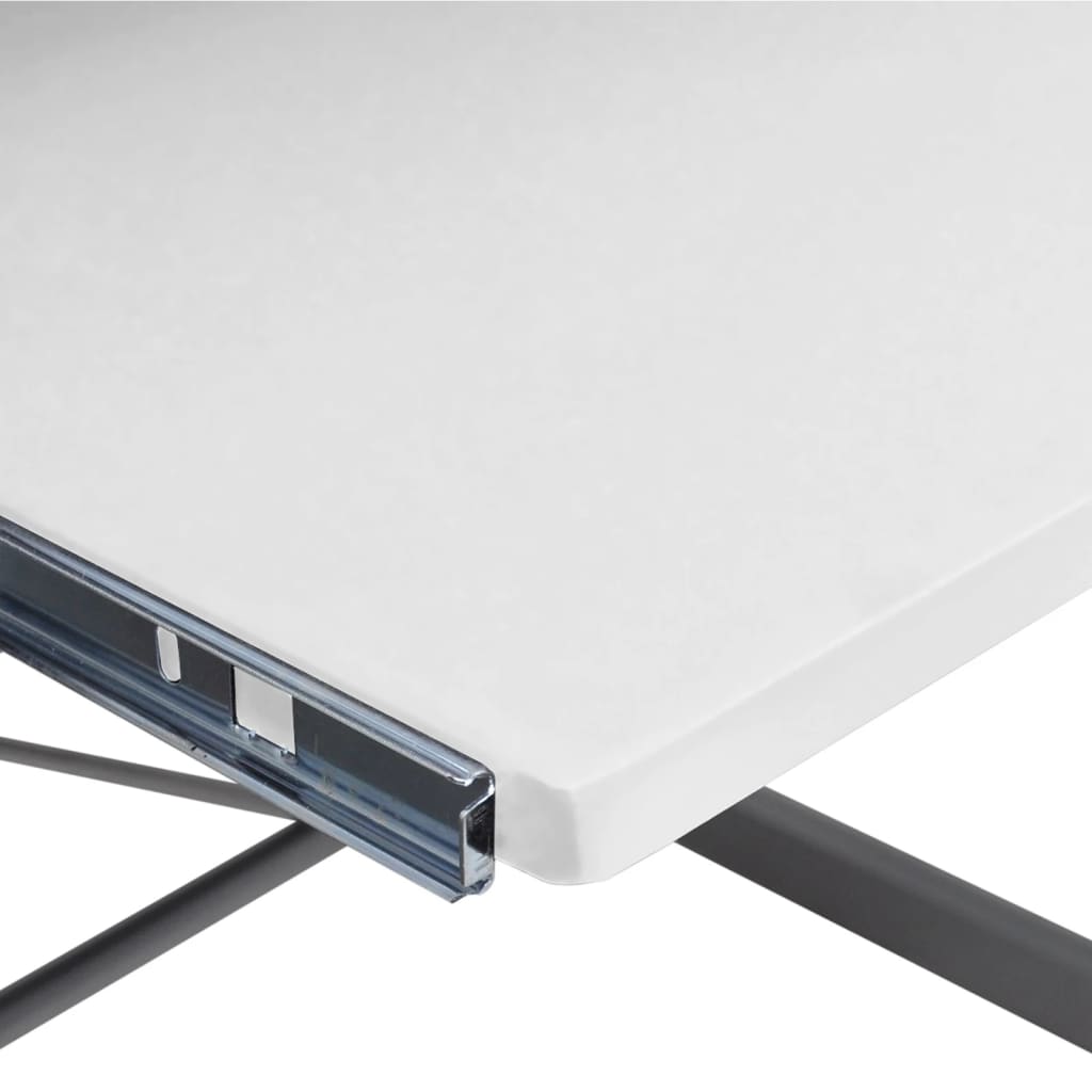 Modern White Engineered Wood Corner Computer Desk 132x112x99 cm