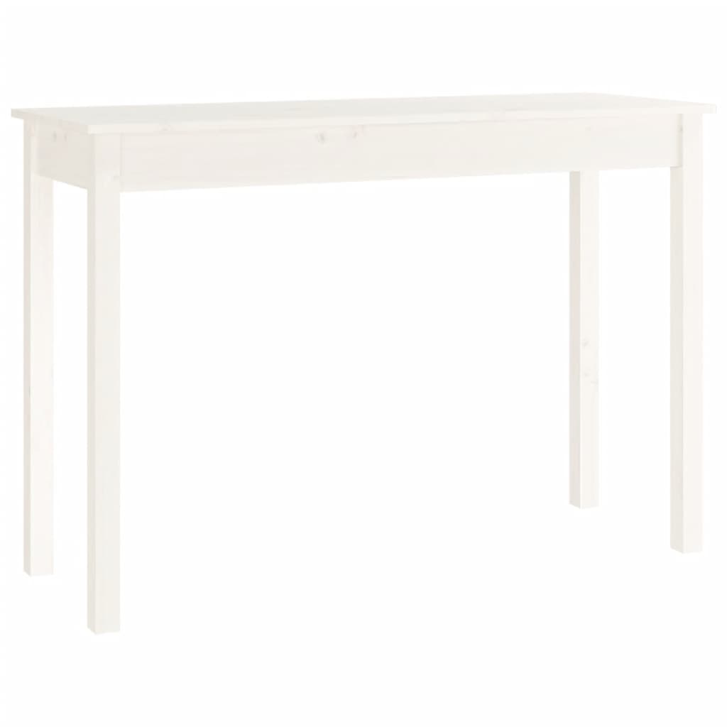 Solid Pine Wood Console Table in White - 110x40x75 cm