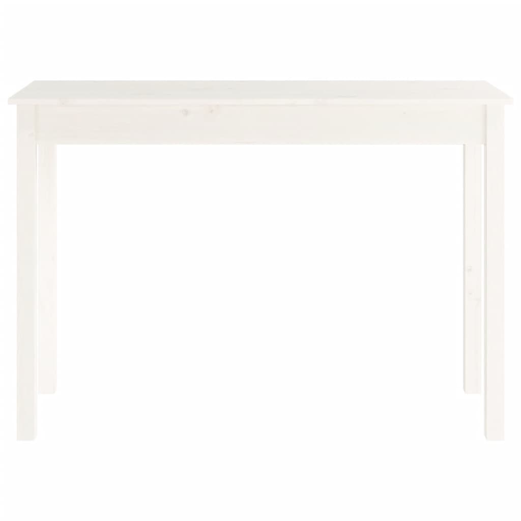 Solid Pine Wood Console Table in White - 110x40x75 cm