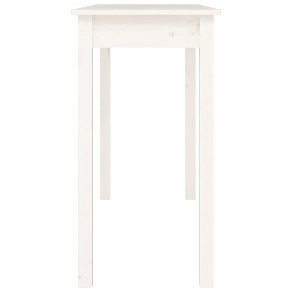 Solid Pine Wood Console Table in White - 110x40x75 cm
