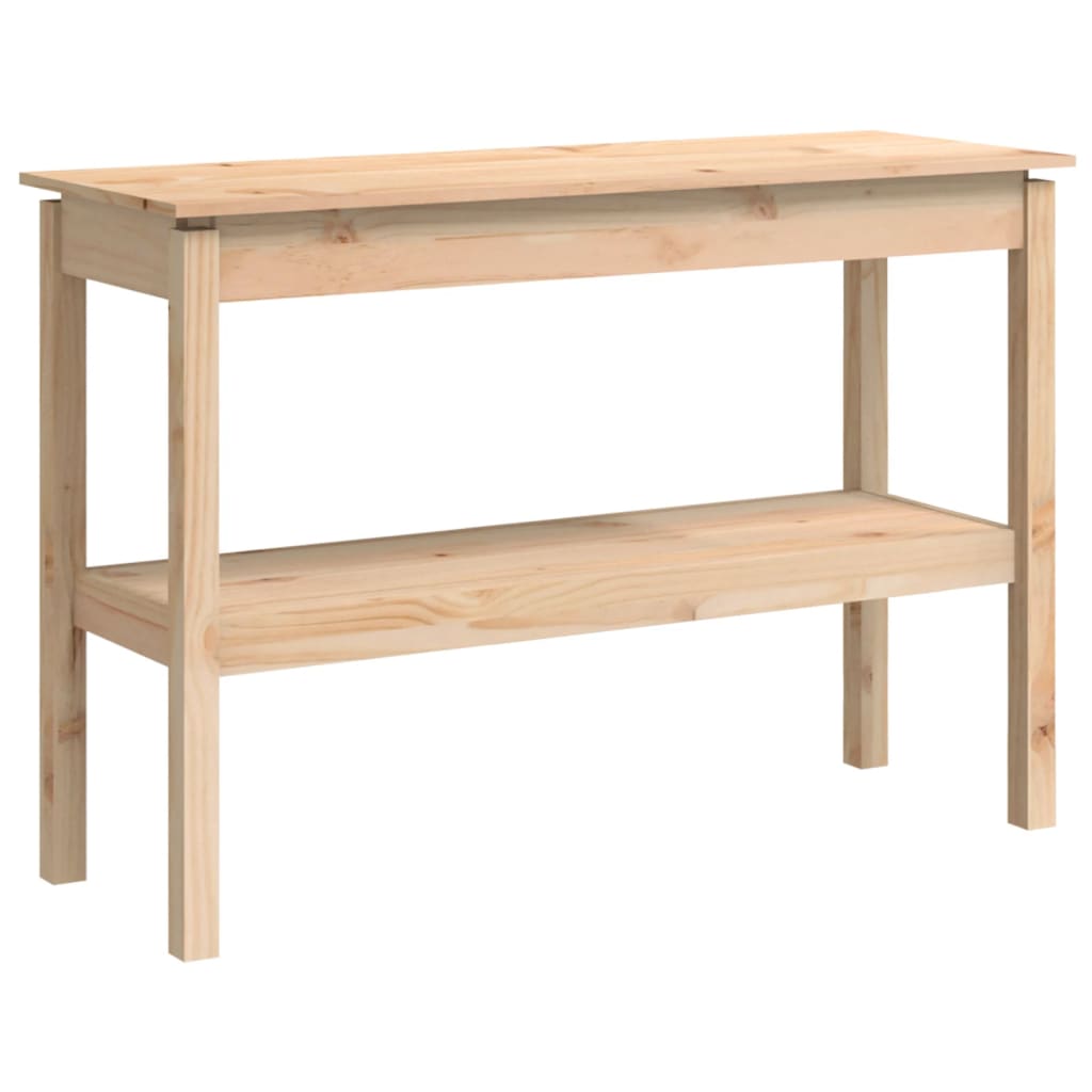 Solid Pine Wood Console Table - 110x40x75 cm, Natural Finish