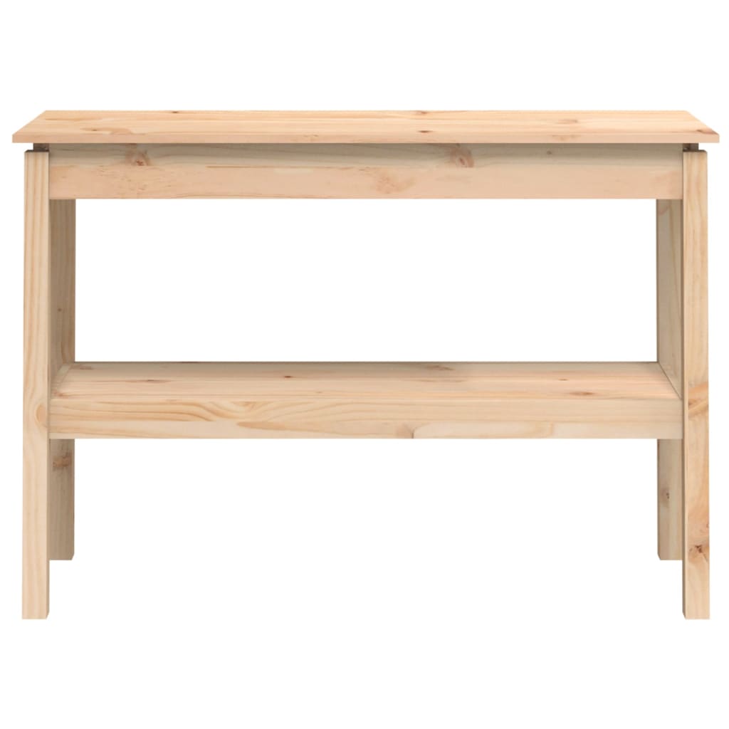 Solid Pine Wood Console Table - 110x40x75 cm, Natural Finish