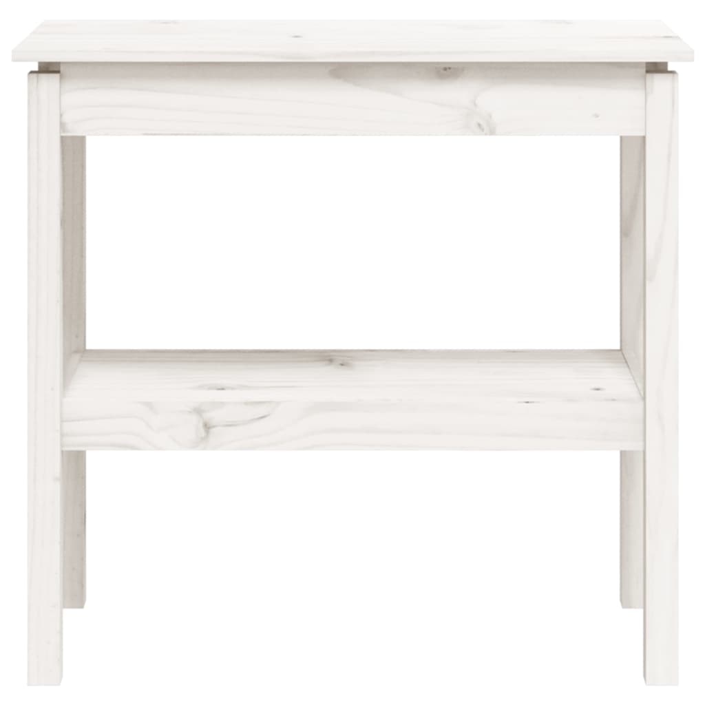 White Solid Pine Wood Console Table - 80x40x75 cm