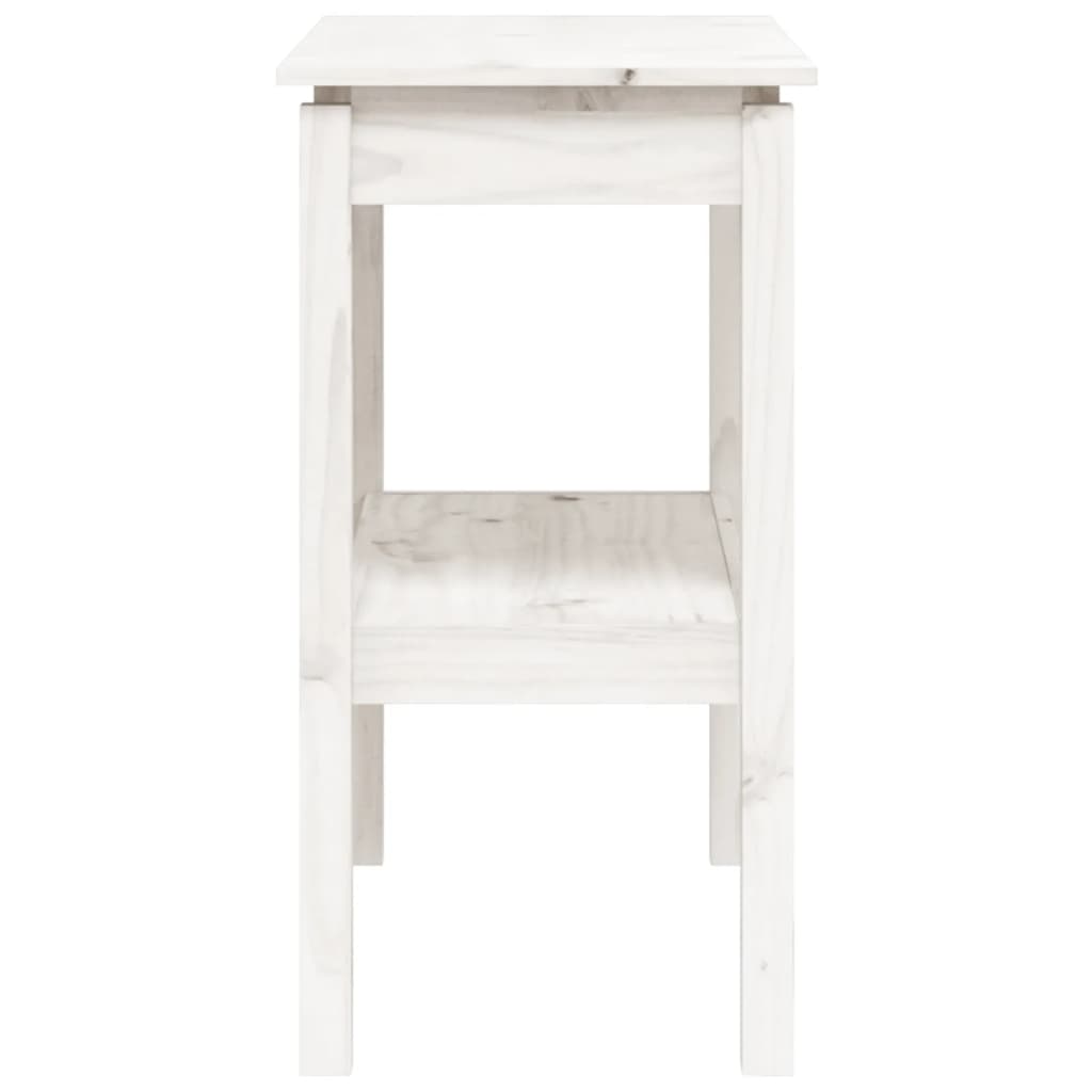 White Solid Pine Wood Console Table - 80x40x75 cm
