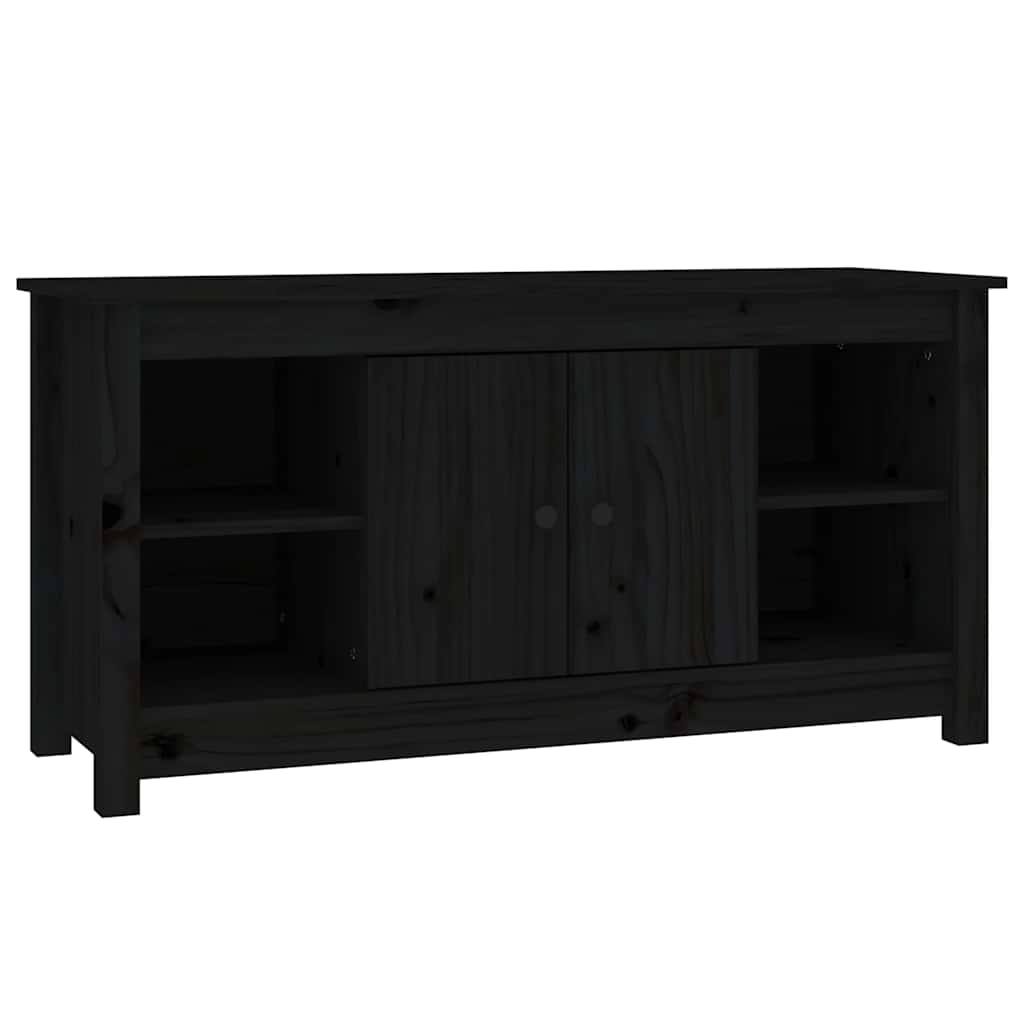 TV Cabinet Black 103x36,5x52 cm Solid Wood Pine