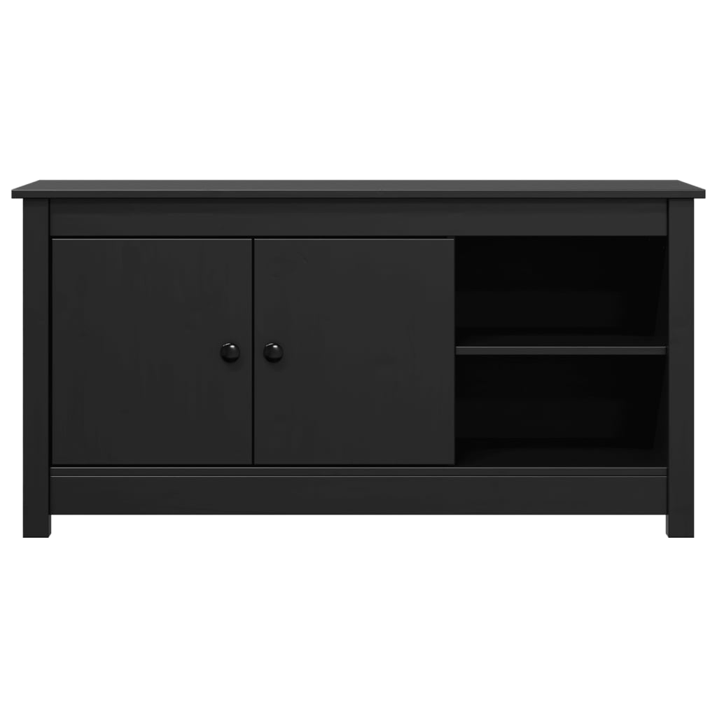TV Cabinet Black 103x36.5x52 cm Solid Wood Pine