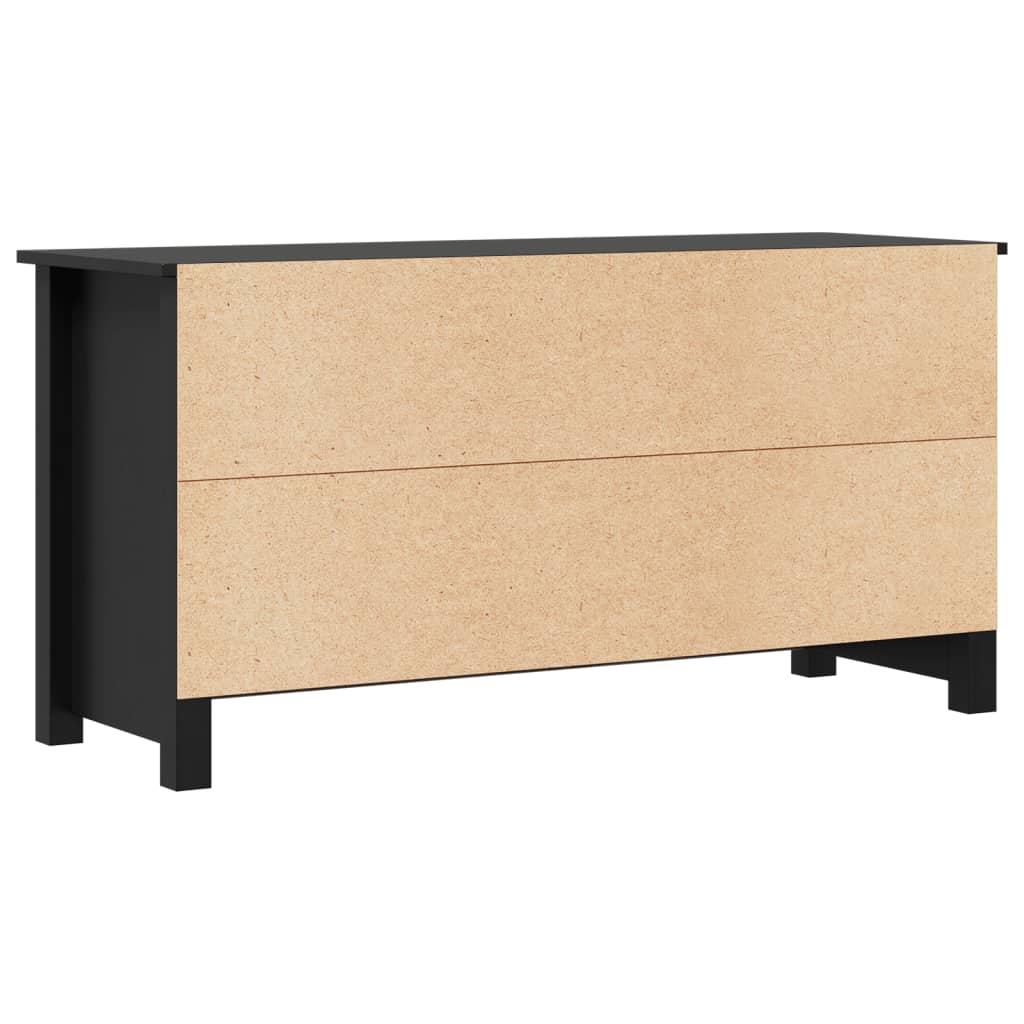 TV Cabinet Black 103x36.5x52 cm Solid Wood Pine