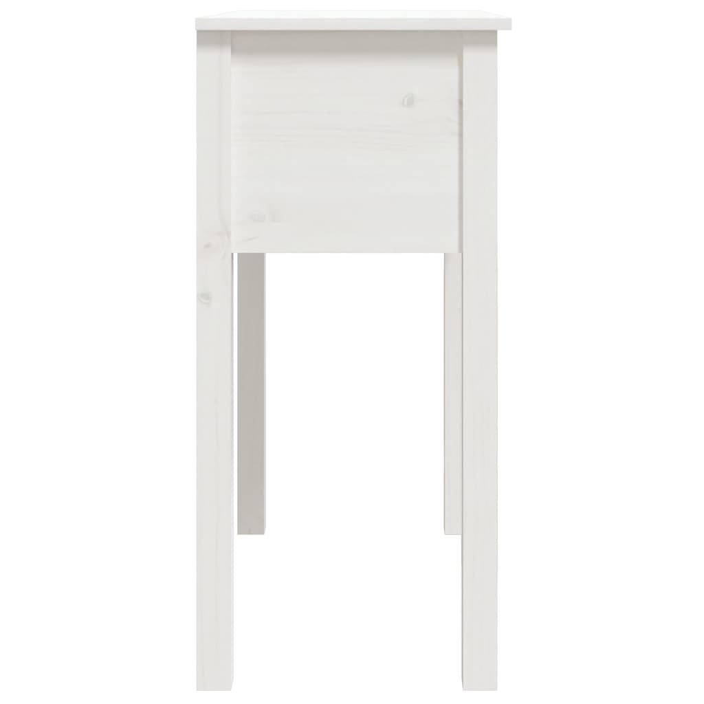 White Solid Pine Wood Console Table - 70x35x75 cm