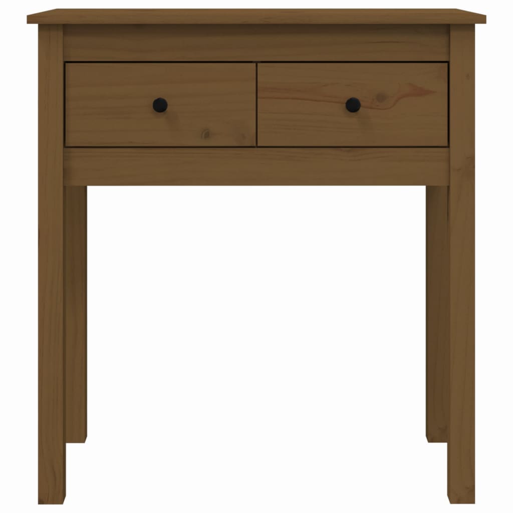 Solid Pine Wood Console Table in Honey Brown - 70x35x75 cm