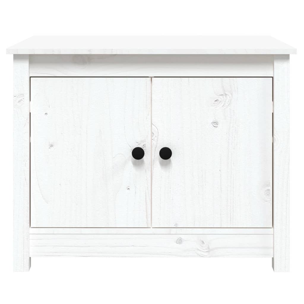 Coffee Table White 71x49x55 cm Solid Wood Pine