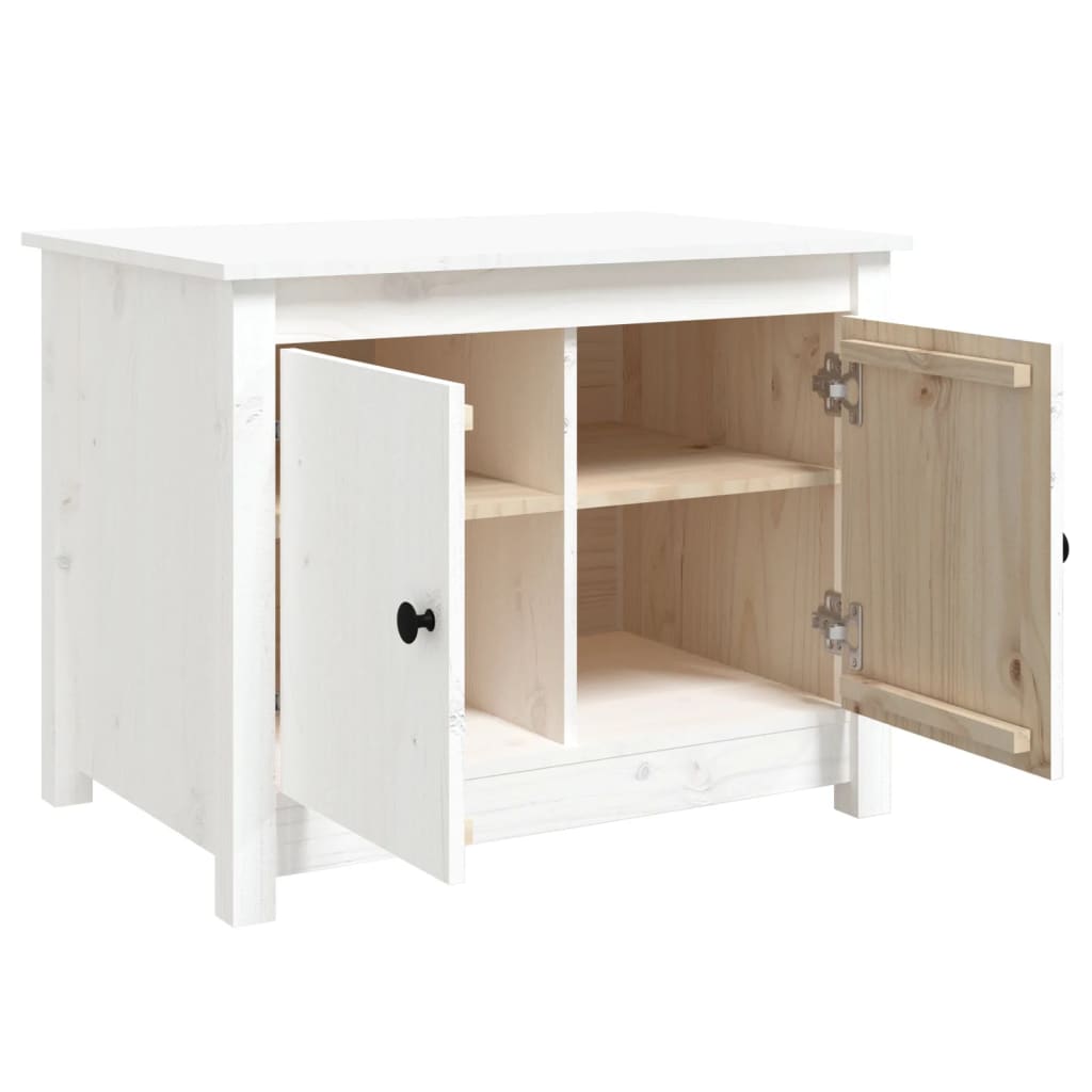 Coffee Table White 71x49x55 cm Solid Wood Pine