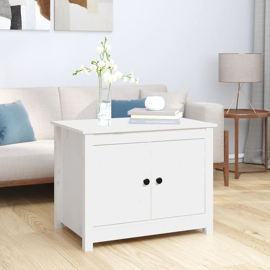 Coffee Table White 71x49x55 cm Solid Wood Pine