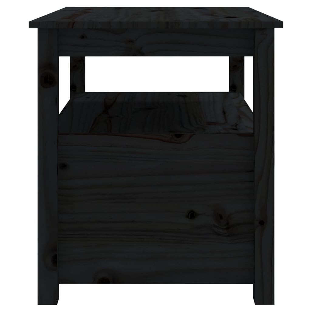Coffee Table Black 71x49x55 cm Solid Wood Pine