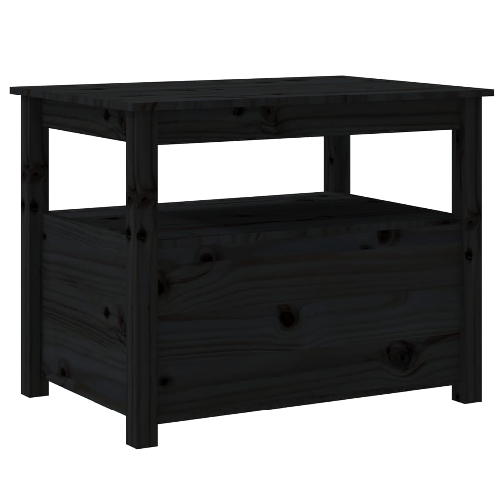 Coffee Table Black 71x49x55 cm Solid Wood Pine