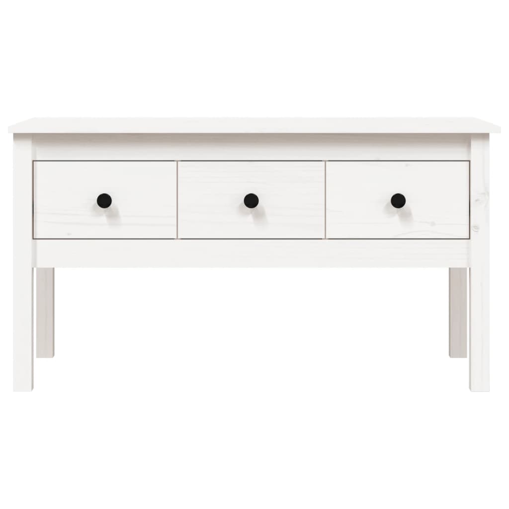 Coffee Table White 102x49x55 cm Solid Wood Pine
