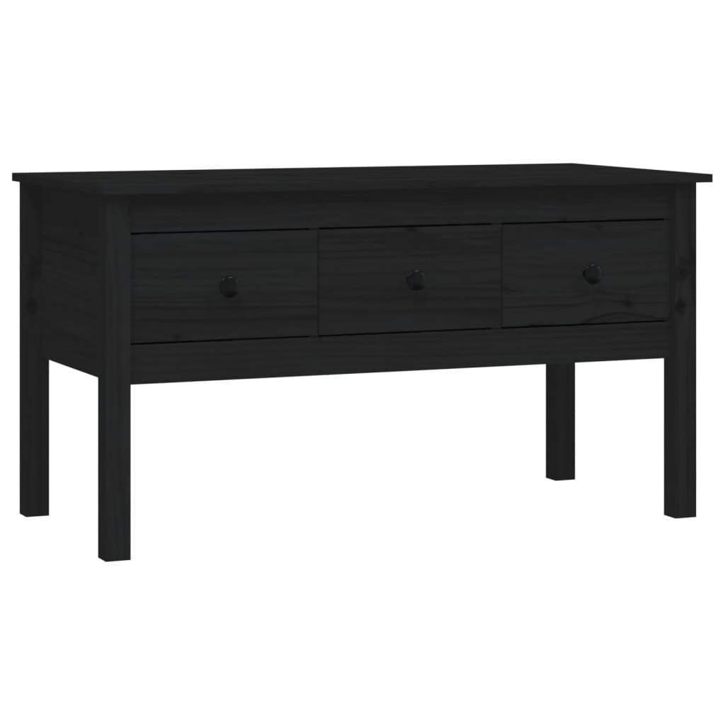 Coffee Table Black 102x49x55 cm Solid Wood Pine